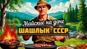 Шашлык как в СССР на майские праздники.Дача "На золотом пруду"