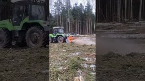 Работа трактора РТМ - 160 у с мульчером ИЛН 2400