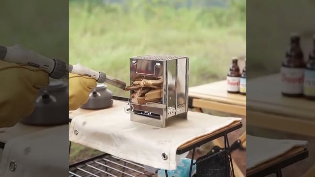 Портативный складной дровяной мини-гриль из нержавею? смотреть онлайн