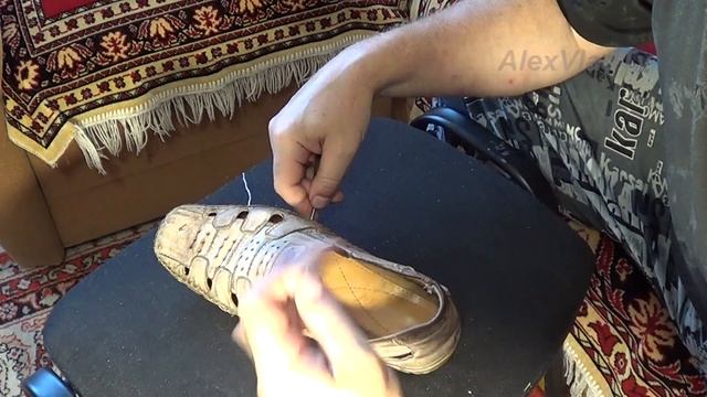 Как пришить подошву...