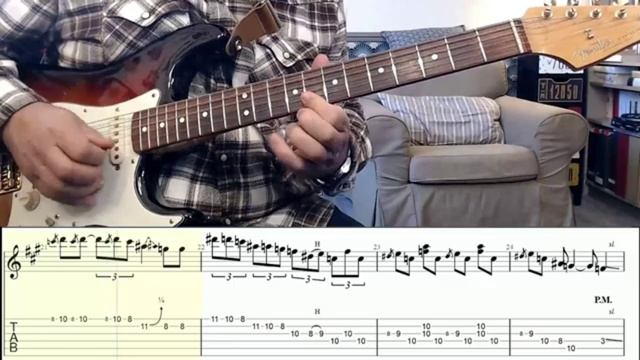 Texas Shuffle SRV Style Rhythm and Solo in C(tab,backing track)