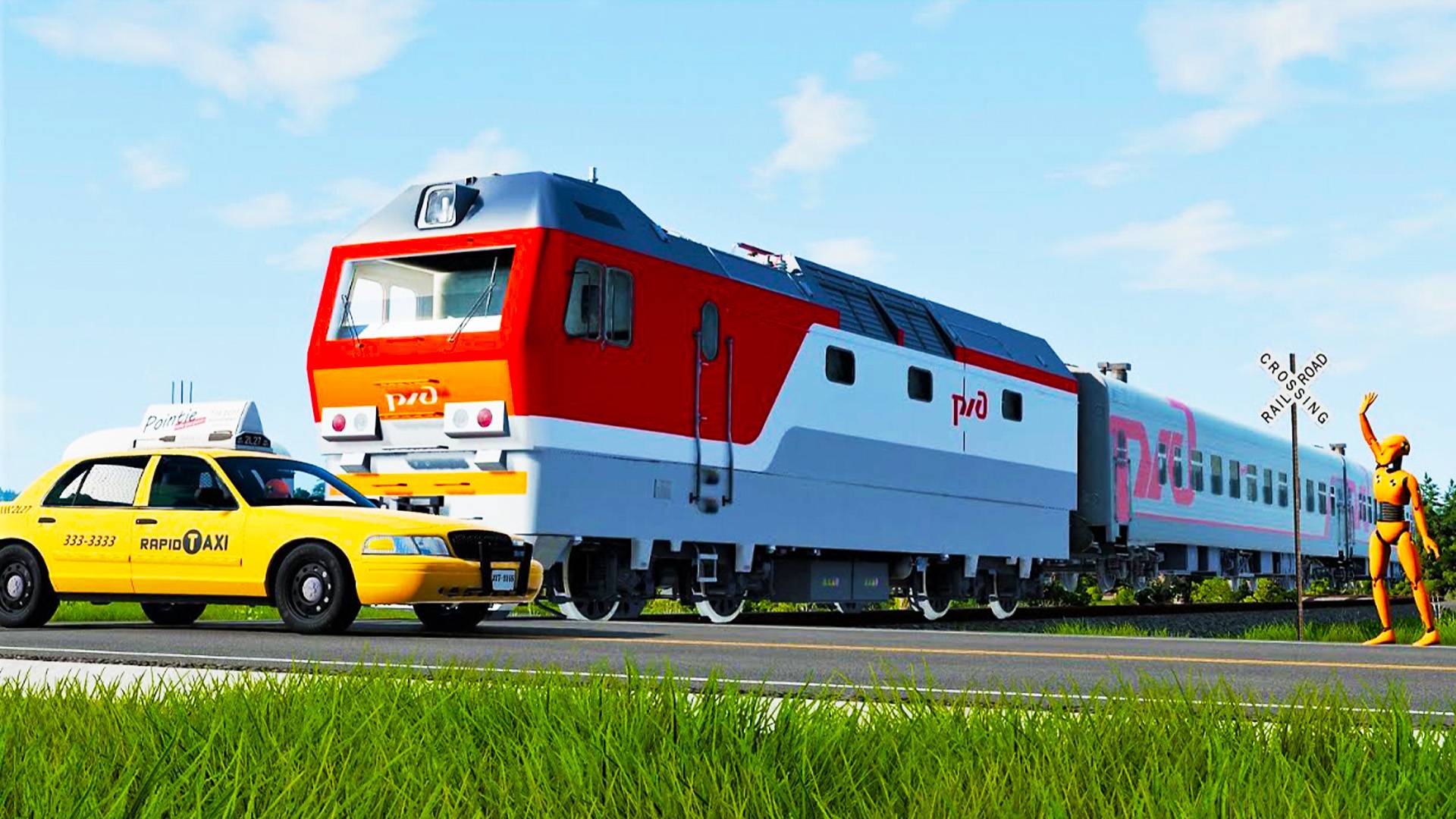 Неудачный день для манекена - Железнодорожные аварии 😱|BeamNG.Drive|Бемиджи Драйв смотреть онлайн