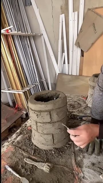 Как сделать кашпо под красный кирпич из арт бетона !!! # смотреть онлайн