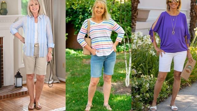 МОДНЫЕ ШОРТЫ ДЛЯ ЖЕНЩИН 45+55+65+ 💕В ЭЛЕГАНТНЫХ ОБРАЗАХ?