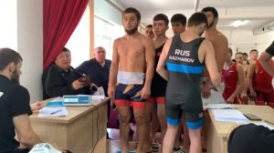 Взвешивание борцов Россия 2024 до 24 лет, до 92 и 65 кг.