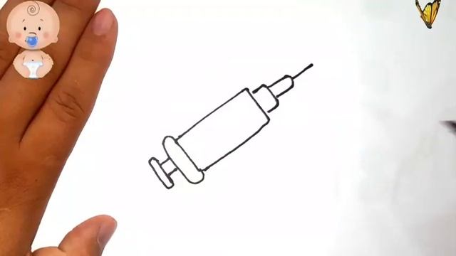 drawing a picture of a syringe for children нарисуйте шприц для детей bolalar uchun ukol rasmin ch