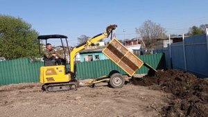 Rippa R327, Kubota d722, мини экскаватор, прицеп самосвальный