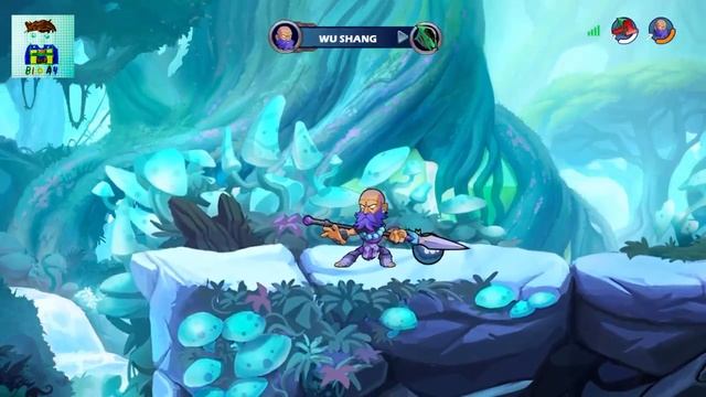 Brawlhalla. Прокачка WU SHANG. 6 LEVEL. 84 ПОБЕДЫ.