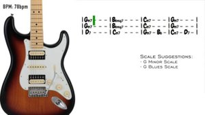Simple Slow Blues Backing Track in Gm