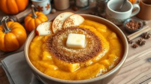 Идеальный завтрак на Вашей тарелке: Тыквенная Каша с ароматом Корицы и сочным Яблоком