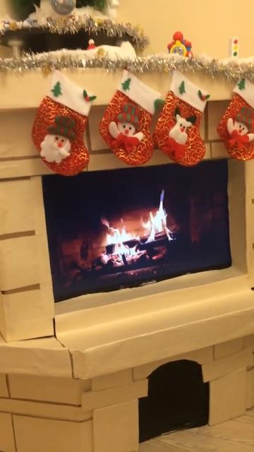 декоративный камин из картона  с огнём смотреть онлайн