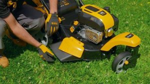 Обзор трехколесной бензиновой газонокосилки Denzel GLT-460S