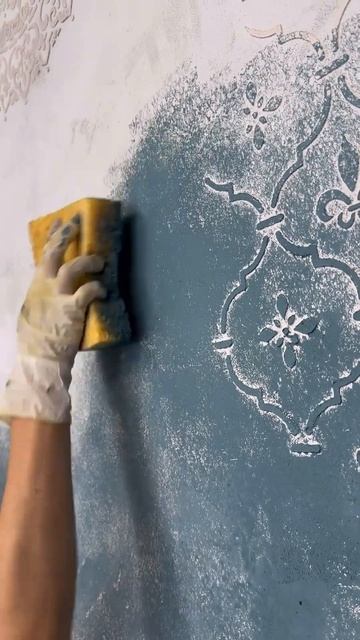 Декоративная штукатурка с трафаретом #своимируками #in смотреть онлайн