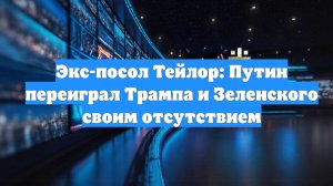 Экс-посол Тейлор: Путин переиграл Трампа и Зеленского своим отсутствием