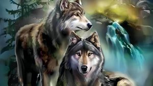 Алмазная мозаика от Art on Canvas Лунная ночь Волки 2