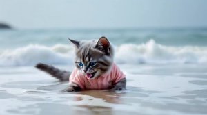 Travel to Australia Surfing Cute Cat