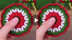 Круглый мотив крючком😍 #Анявяжет #вязаниекрючком #веселыепетельки