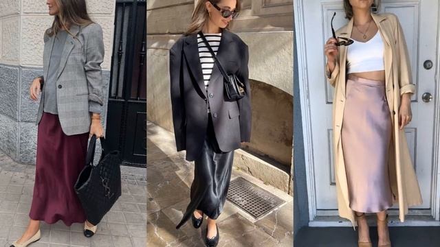 С ЧЕМ НОСИТЬ АТЛАСНУЮ ЮБКУ ВЕСНОЙ ? смотреть онлайн