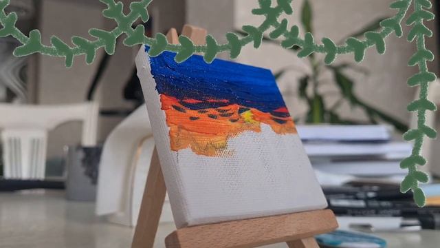 рисую на мини холсте. пейзаж акриловыми красками. #тво? смотреть онлайн