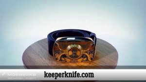 Ремень нож KeeperKnife (Хранитель) - "Вежливые люди" Золото
