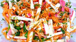 Салат с КРАБОВЫМИ ПАЛОЧКАМИ! Готовится быстро и вкусно!