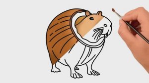 Как нарисовать капибару в кокосе