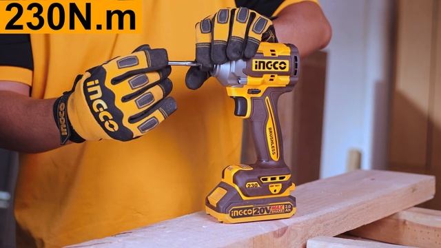 Аккумуляторный ударный винтовёрт 230Nm INGCO CIRLI2023 смотреть онлайн