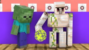 Игра Knock Balls— Мультик с Персонажами Майнкрафт