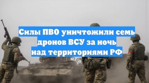 Силы ПВО уничтожили семь дронов ВСУ за ночь над территориями РФ