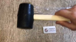 Киянка резиновая черная 0,45кг с деревянной ручкой, STARTUL