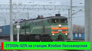 Тепловоз 2ТЭ10Ук-0274 на станции Жлобин-Пассажирский