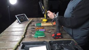 Аккумуляторный секатор. Очень удобный инструмент.