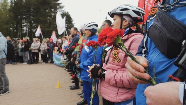 Старт велопробега «Две победы», поселок Снегири. 8 мая