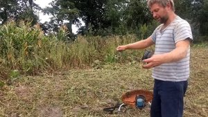 Как леской скосить жёсткий высокий бурьян ??? Легко !!!