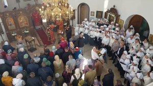 Литургия в престольный праздник храма в честь иконы Божией Матери "Неупиваемая Чаша" пос. Нивенское