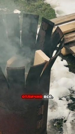 Самодельная печка из газового баллона работает отлично!