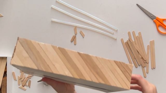 DIY ОРГАНАЙЗЕР ИЗ КОРОБКИ IPAD И ПАЛОЧЕК ДЛЯ МОРОЖЕННОГО