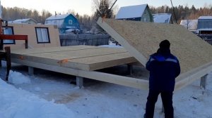 Установка дома на участке