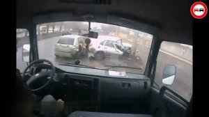 Аварии и ДТП на дорогах мира. Въехал в зад на светофоре. Дерево перебегало дорогу. Идиот на встречке