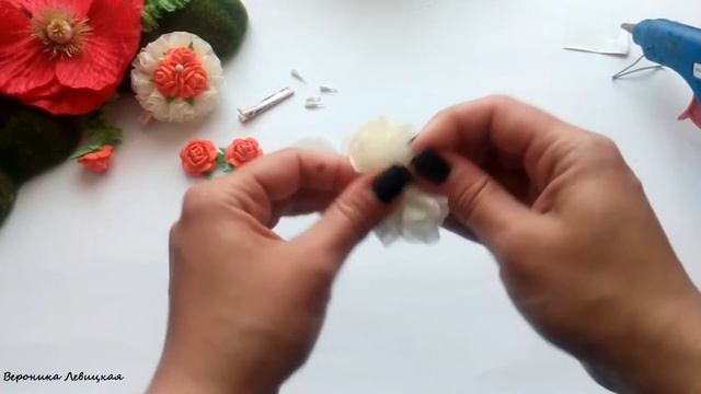 DIY Украшения из органзы. Заколки ручной работы