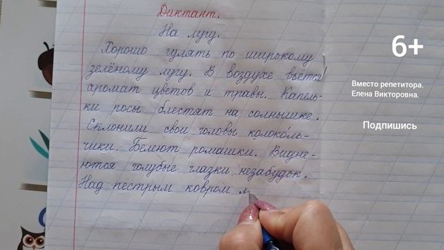 17. Диктант по русскому языку На лугу