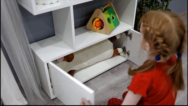 Стеллаж деревянный, напольный, для игрушек, шкаф для к? смотреть онлайн