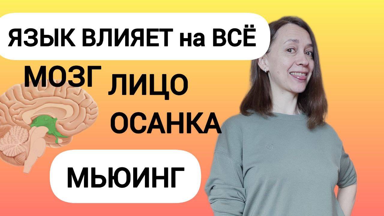 Упражнения на язык! Мозг, гипофиз, эндокринная с-ма, лицо, осанка, координация, боль в шее. Мьюинг