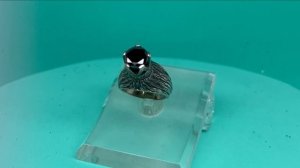 Кольцо из белого золота с черным бриллиантом