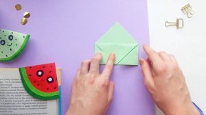 Оригами Арбуз из бумаги ӏ Оригами закладка  ӏ Origami paper wa