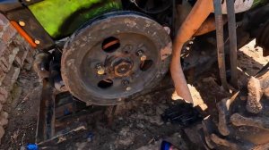 УСТАНОВКА ШКИВОВ И МАХОВИКА ДИЗЕЛЬНОГО МОТОБЛОКА