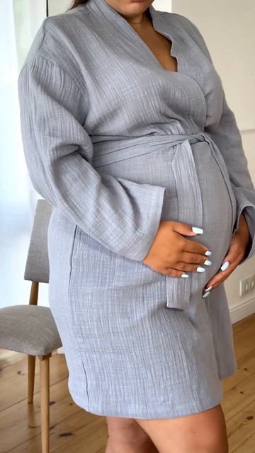 Кращий одяг для вагітних: Халат з натуральних тканин - смотреть онлайн