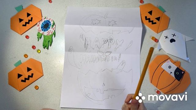 Halloween скоро! оригами раскладушка #оригами #творчество #