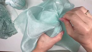 Как обтянуть прозрачный шар органзой? Все подробно.