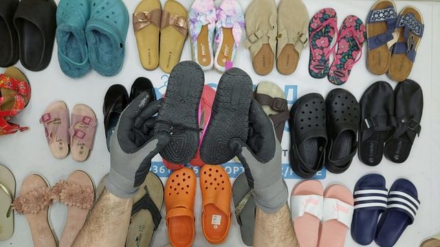 36934 Пляжная обувь, 5пак, pantofole estive, секонд (cream/extra) оптом